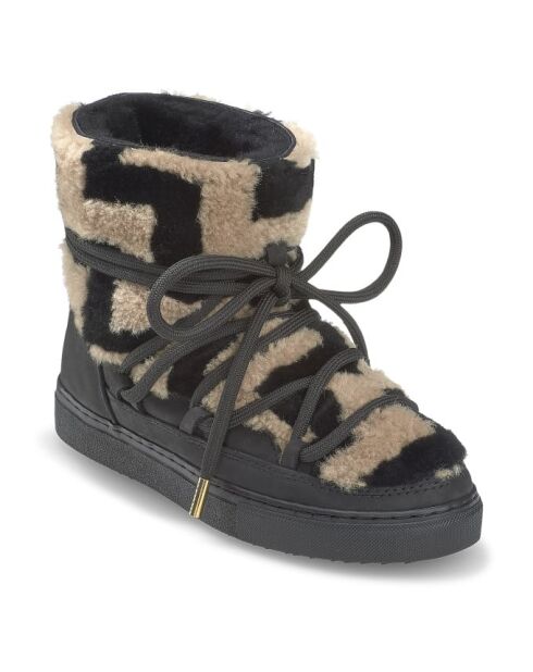 Shearling Zigzag bruine laarzen van schapenvacht