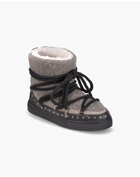 Curly Rock Stiefel aus taupefarbenem Leder