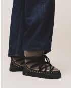 Curly Rock Stiefel aus taupefarbenem Leder
