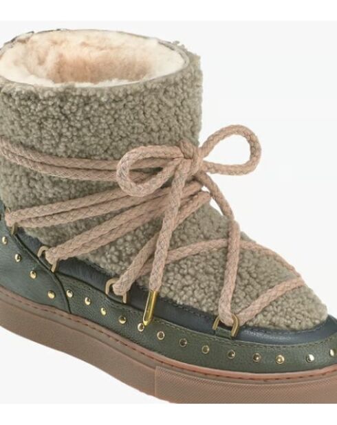 Bottines en cuir Curly Rock vertes