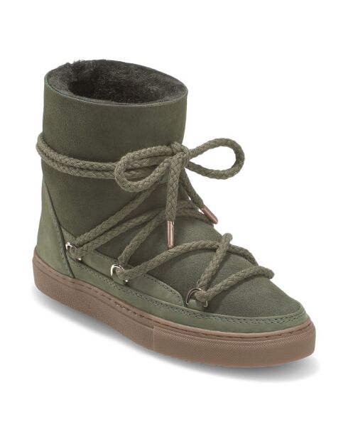 Bottines en cuir Classic Nabuk vertes