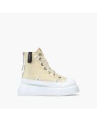 Beigefarbene High-Top-Sneaker Matilda Canvas 23 aus Baumwolle