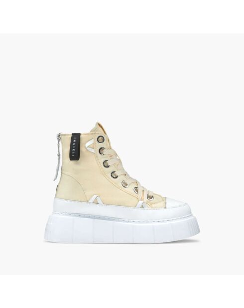 Beigefarbene High-Top-Sneaker Matilda Canvas 23 aus Baumwolle