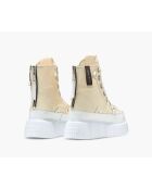 Beigefarbene High-Top-Sneaker Matilda Canvas 23 aus Baumwolle