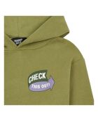 Sudadera con capucha de algodón verde torre