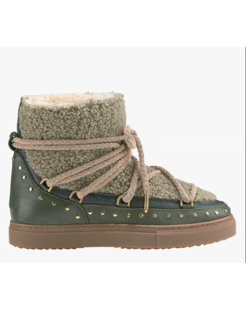Bottines en cuir Curly Rock vert forêt