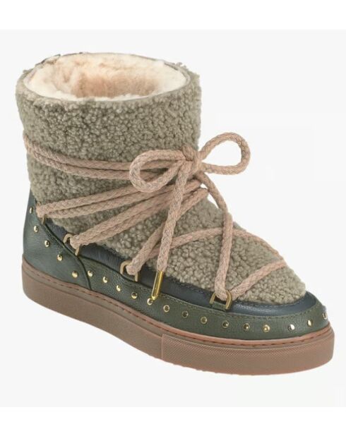 Bottines en cuir Curly Rock vert forêt