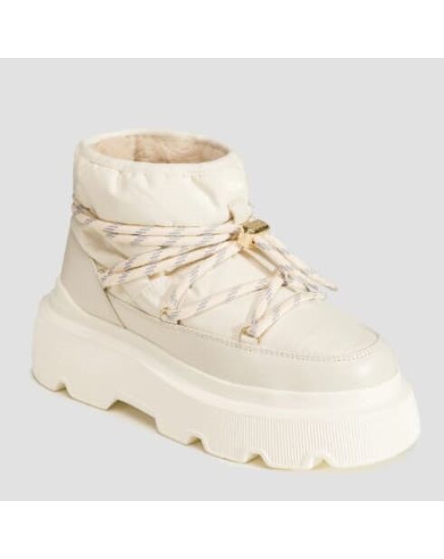 Bottines en cuir Endurance Puffer blanc cassé