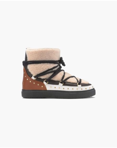 Bottines en cuir Curly Rock crème