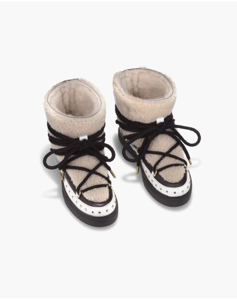 Bottines en cuir Curly Rock crème