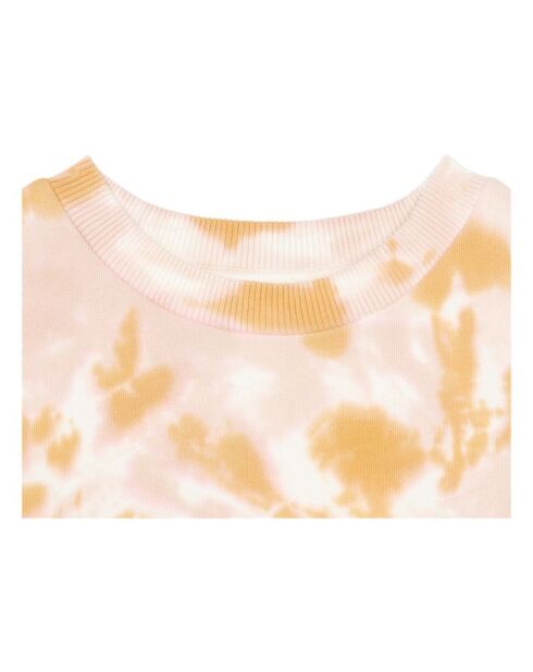 Felpa girocollo Selena tie&dye in cotone rosa antico