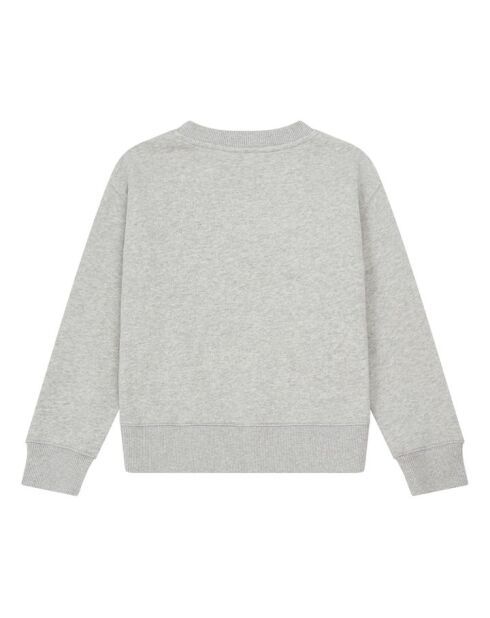 Sudadera Break de algodón gris jaspeado con cuello redondo