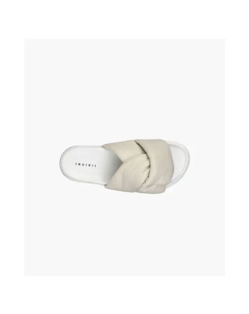Sandales en lin Soft Crossed blanc cassé