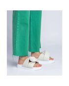 Sandales en lin Soft Crossed blanc cassé