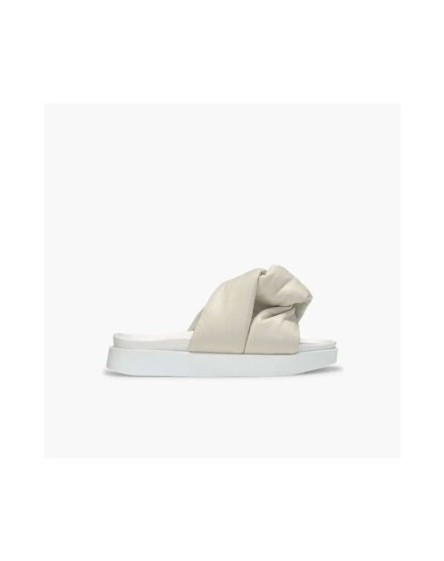Sandales en lin Soft Crossed blanc cassé