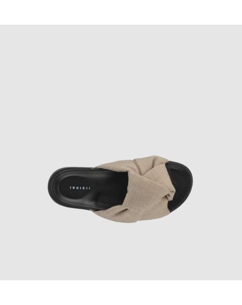 Sandales en lin Oversized Linen Knot taupe