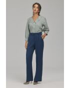 Pantalon colbat droit à plis marqués