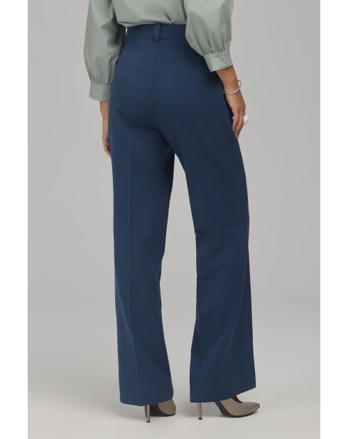 Pantalon colbat droit à plis marqués