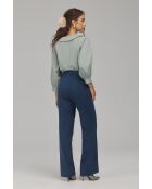 Pantalon colbat droit à plis marqués