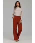Pantalon gingembre droit à plis marqués