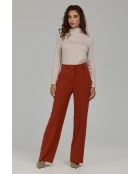 Pantalon gingembre droit à plis marqués