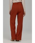 Pantalon gingembre droit à plis marqués