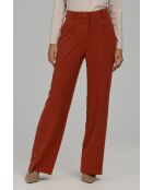 Pantalon gingembre droit à plis marqués