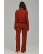 Pantalon gingembre droit à plis marqués