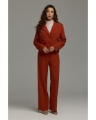 Pantalon gingembre droit à plis marqués