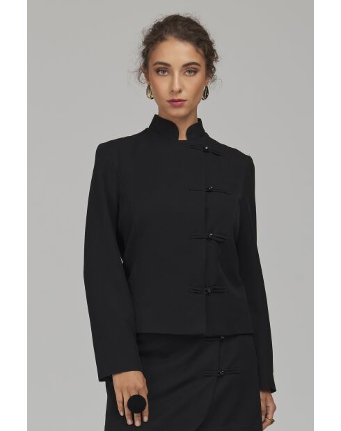 Blazer noir à fermeture brandebourg