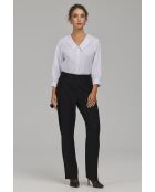Pantalon noir à boutons brandebourg coupe classique