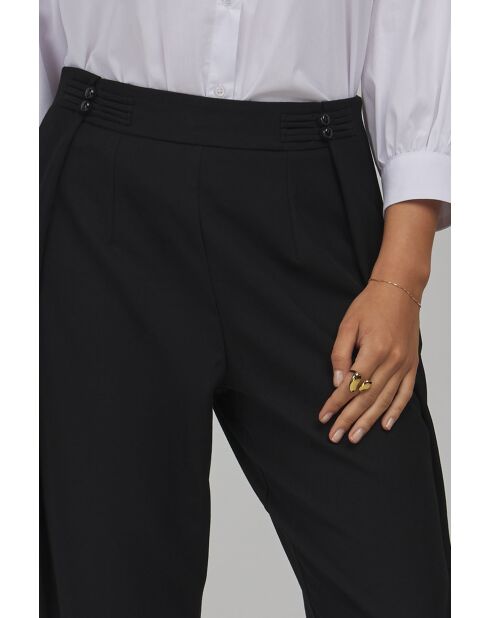 Pantalon noir à boutons brandebourg coupe classique