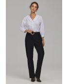 Pantalon noir à boutons brandebourg coupe classique