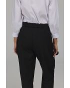 Pantalon noir à boutons brandebourg coupe classique