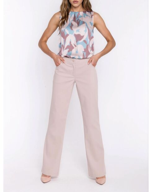 Pantalon en jean bootcut beige