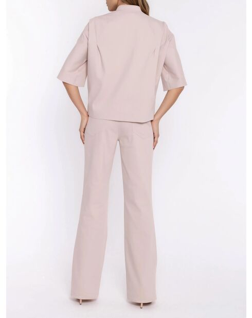 Pantalon en jean bootcut beige