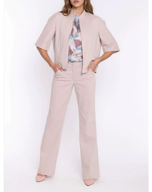 Pantalon en jean bootcut beige