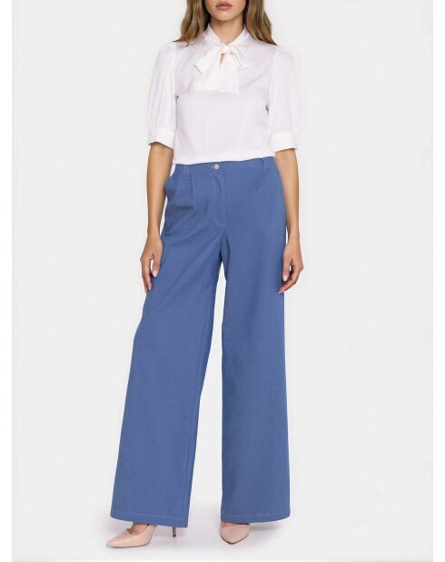 Pantalon en denim à jambes larges - denim bleu