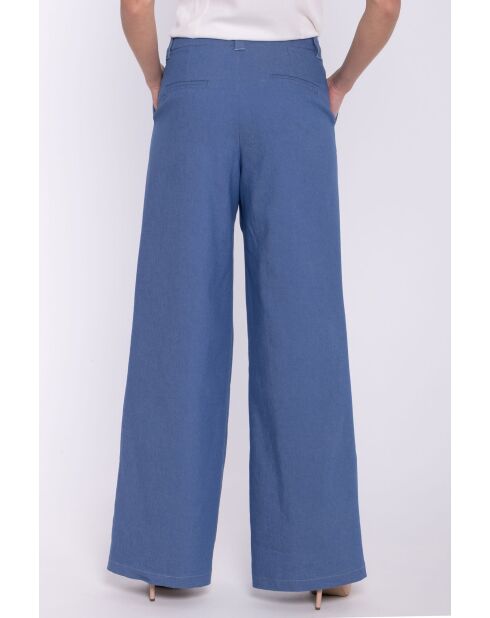 Pantalon en denim à jambes larges - denim bleu