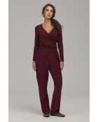 Pantalon bordeaux à boutons brandebourg coupe classique