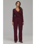 Pantalon bordeaux à boutons brandebourg coupe classique