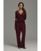 Pantalon bordeaux à boutons brandebourg coupe classique