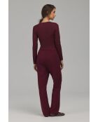 Pantalon bordeaux à boutons brandebourg coupe classique