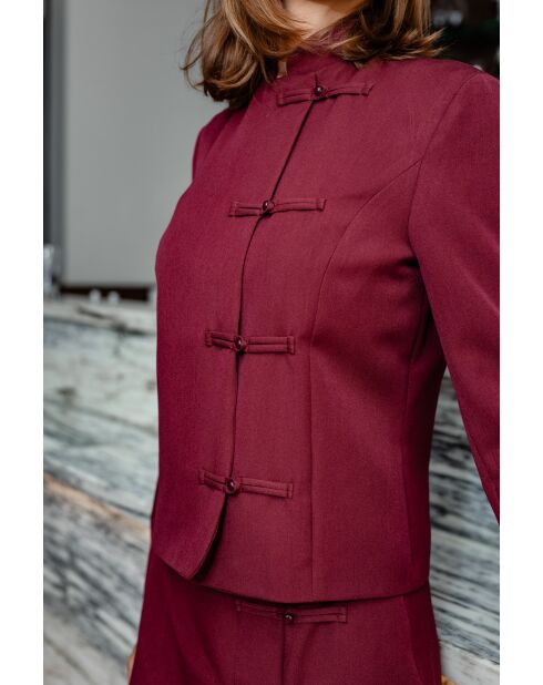 Blazer bordeaux con chiusura Brandeburgo