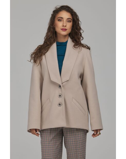 Veste beige à col élégant