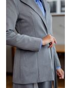 Blazer gris long à nouer sur le côté