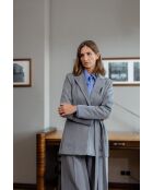 Blazer gris long à nouer sur le côté
