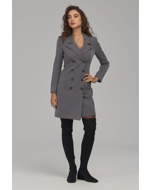 Robe grise blazer croisée
