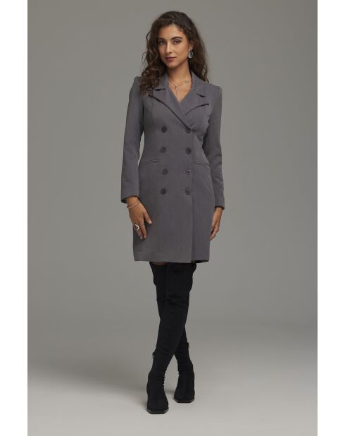 Robe grise blazer croisée