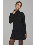 Schwarze, taillierte Bluse mit Stehkragen